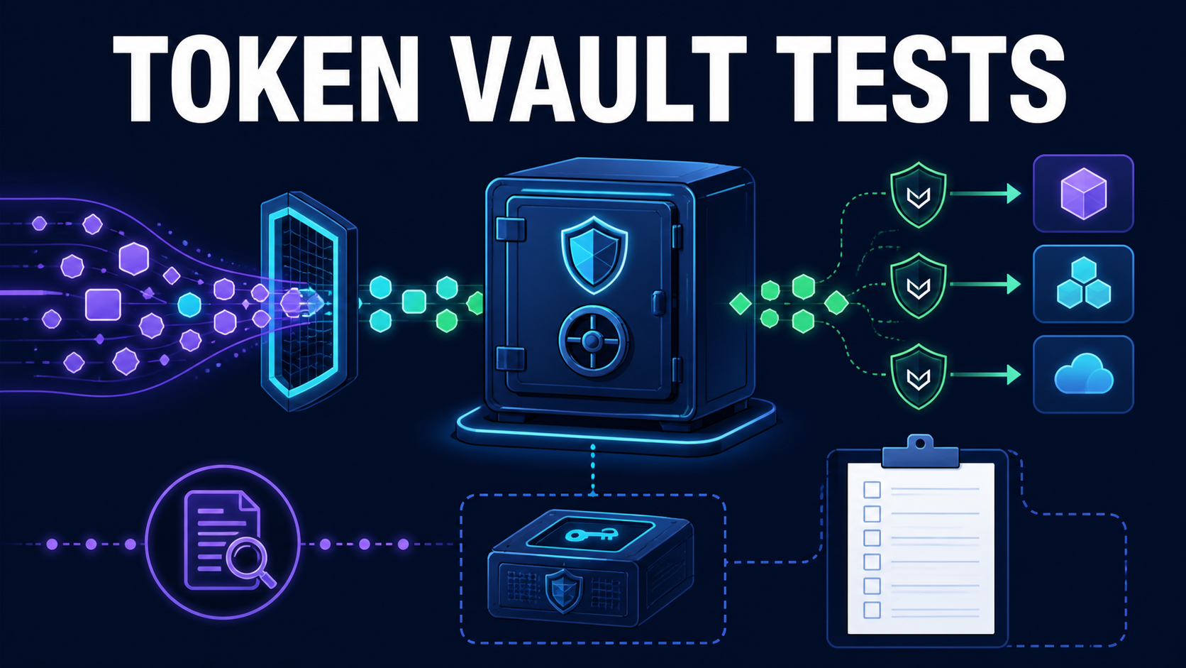Data tokenization and vault platform evaluation with sensitive inputs, surrogate tokens, protected vault, separated keys, policy and audit evidence