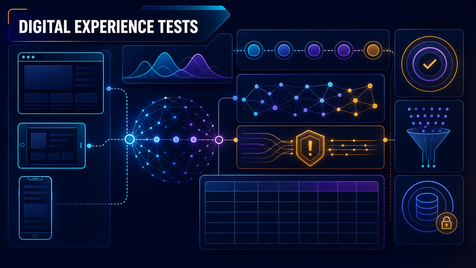 Digital experience monitoring evaluation with web, mobile, endpoint, real-user signals, network path, synthetic journey, accessibility, privacy, correlation, alerts, and scorecard